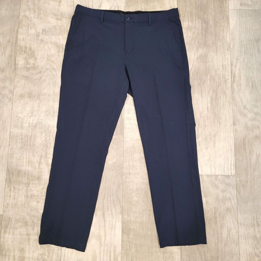 Greg Norman Mens Golf Pants 34x30 (Act 34x29) Blue Stretch Performance Chino
